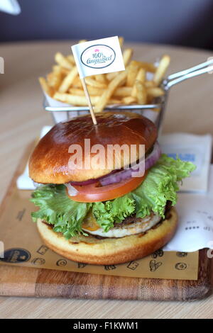 Create your own burger at McDonald's Australia Stock Photo