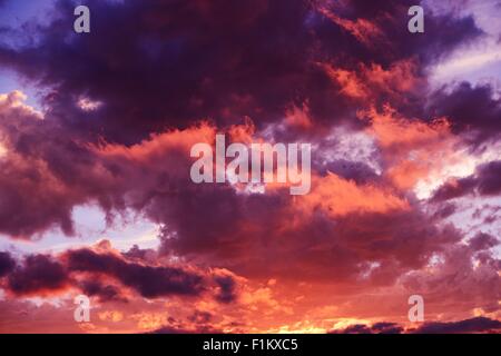 Scenic Sunset Cloudscape Photo Background. Stock Photo