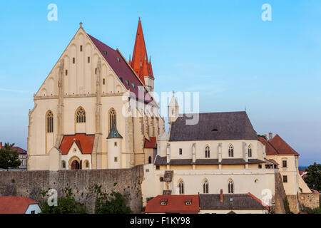 Church of St. Nicholas stands above the valley of the Thaya river, South Moravia, Znojmo Czech Republic, Europe Stock Photo