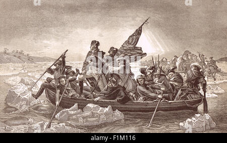 Washington Crossing the Delaware Dec 25 1766 Stock Photo