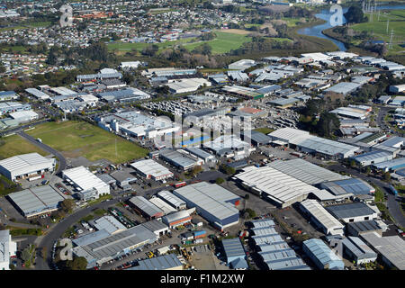 Industrial Area, East Tamaki, Auckland, North Island, New Zealand - aerial Stock Photo