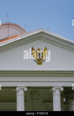 Indonesia national emblem Garuda Pancasila on Bogor Palace. Stock Photo
