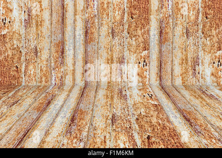 Rusty metal surface with rich and various texture perspective Stock Photo