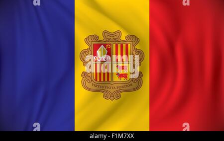 Flag of Andorra - vector illustration Stock Vector