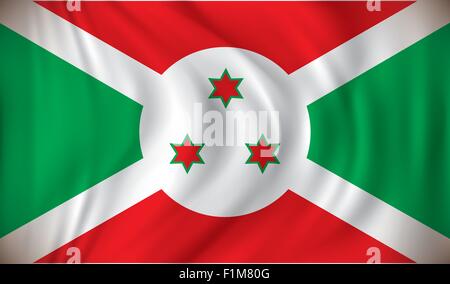 Flag of Burundi - vector illustration Stock Vector
