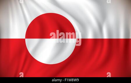 Flag of Greenland - vector illustration Stock Vector