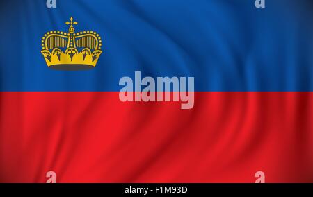 Flag of Liechtenstein - vector illustration Stock Vector