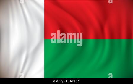 Flag of Madagascar - vector illustration Stock Vector