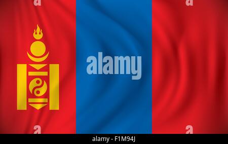 Flag of Mongolia - vector illustration Stock Vector