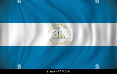 Flag of Nicaragua - vector illustration Stock Vector