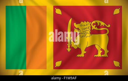 Flag of Sri Lanka - vector illustration Stock Vector