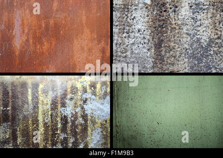 collection of rusty textures, different colors and patterns Stock Photo