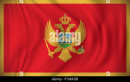 Flag of Montenegro - vector illustration Stock Vector