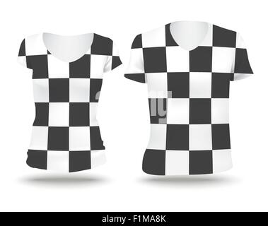 Checkered flag shirt design - vector illustration Stock Vector