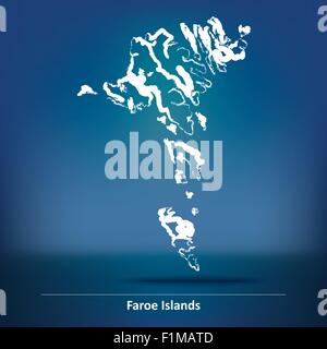 Doodle Map of Faroe Islands - vector illustration Stock Vector