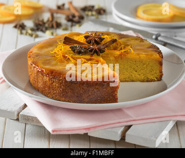 Orange polenta cake Stock Photo