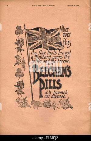 Patriotic Beecham's Pills Advert 1900 Stock Photo