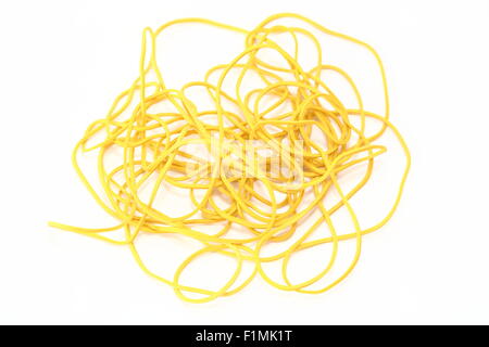 Several rubber bands isolated on white background Stock Photo