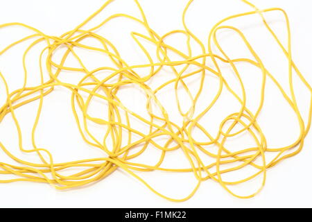 Several rubber bands isolated on white background Stock Photo