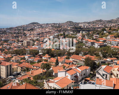 View West from the Cable Car, Funchal, Madeira, Portugal Stock Photo