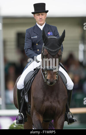 Stamford, Lincs, UK. 3rd September, 2015. The Land Rover Burghley Horse Trials 2015 Andrew Hoy on Rutherglen Credit:  Tim Scrivener/Alamy Live News Stock Photo