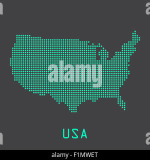 USA,United States of America abstract dots map. Dotted style. Stock Photo