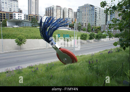 Giant typewriter eraser sculpture Stock Photo