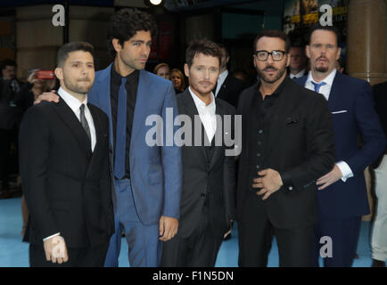 London, UK, 9th June 2015: Kevin Connolly, Adrian Grenier, Jeremy Piven and Kevin Dillion attend Entourage - European film premi Stock Photo