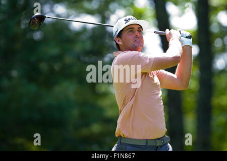 Norton, Massachusetts, USA. 4th September, 2015. Keegan Bradley at the 9th tee during the first round of the Deutsche Bank Championship at TPC Boston. Anthony Nesmith/Cal Sport Media Credit:  Cal Sport Media/Alamy Live News Stock Photo