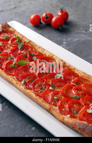 Tomatoe & mascarpone tarte fine Stock Photo