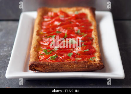 Tomatoe & mascarpone tarte fine Stock Photo