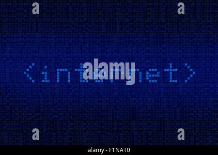 Blue Digital Internet Background with Large Internet Word On It. Technology Backgrounds Collection. Stock Photo