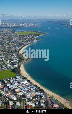 St Heliers Bay, Kohimarama, and Mission Bay, Auckland, North Island, New Zealand - aerial Stock Photo