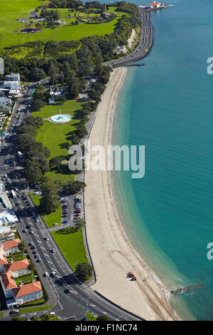 Mission Bay, Auckland, North Island, New Zealand - aerial Stock Photo