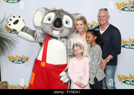 Sydney, Australia. 5 September 2015. Pictured: Sandra Sully and Simon Brewis-Weston. Celebrities arrived on the green carpet at Hoyts Entertainment Quarter, Moore Park for the Sydney Premiere of Blinky Bill. Credit: Richard Milnes/Alamy Live News Stock Photo