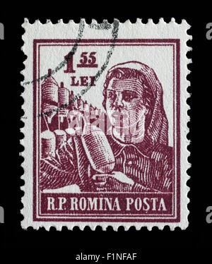 Stamp printed in Romania from the series Professions, circa 1955. Stock Photo