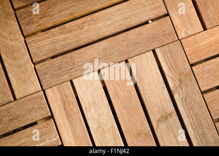 Outdoor wooden decking tile Stock Photo