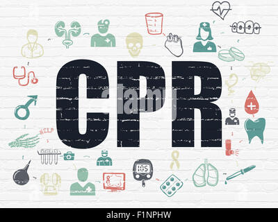 Healthcare concept: CPR on wall background Stock Photo