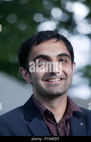 Sunjeev Sahota, the British novelist (Man Booker Prize Nominee), at the Edinburgh International Book Festival 2015. Edinburgh, Scotland. 25th August 2015 Stock Photo