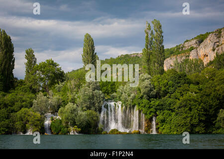 Krka National Park, Nacionalni park Krka, Dalmatia, Croatia. Roski Slap.  Waterfalls Stock Photo