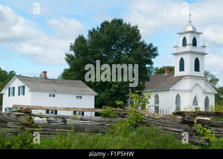 A view of Christ Church at Upper Canada Village, Ontario, Canada. Stock Photo