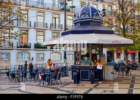 Portugal, Lisbon, kiosk on the Largo de Camoes in the Chiado Stock Photo