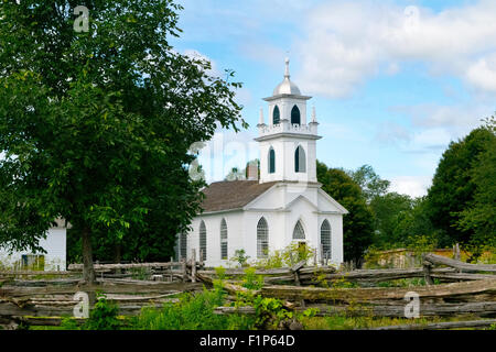 A view of Christ Church at Upper Canada Village, Ontario, Canada. Stock Photo