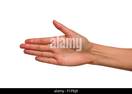 Hand the outstretched in greeting Stock Photo