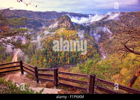 Pyramidal Towers, Breaks Interstate Park, Haysi, Virginia, USA Stock Photo