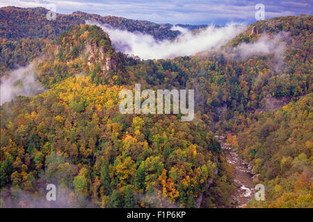 Pyramidal Towers, Breaks Interstate Park, Haysi, Virginia, USA Stock Photo