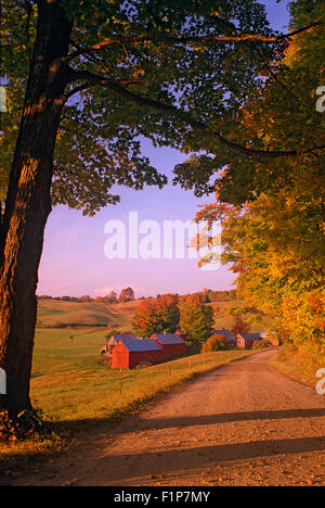 Jenny Farm At Sunrise, South Woodstock, Vermont, USA Stock Photo