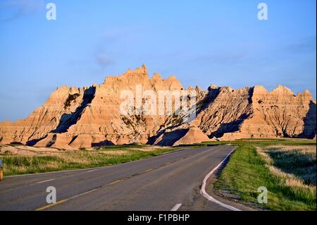 Badlands Roadway. Loop Road in the Badlands National Park. Badlands Formations. Stock Photo