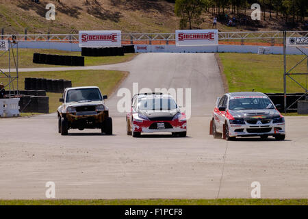 Brisbane, Australia. 5th September, 2015. Day 2 of the inaugural round of the new Sidchrome Extreme Rallycross Championship Series being held at Lakeside Park, Brisbane, the capital city of Queensland, Australia, on 4th and 5th September 2015 Credit:  John Quixley/Alamy Live News Stock Photo