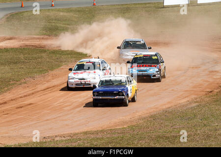 Brisbane, Australia. 5th September, 2015. Day 2 of the inaugural round of the new Sidchrome Extreme Rallycross Championship Series being held at Lakeside Park, Brisbane, the capital city of Queensland, Australia, on 4th and 5th September 2015 Credit:  John Quixley/Alamy Live News Stock Photo